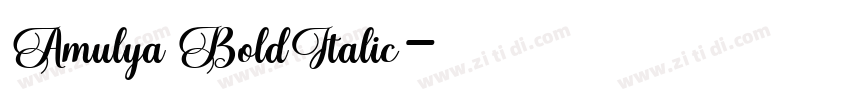 Amulya BoldItalic字体转换